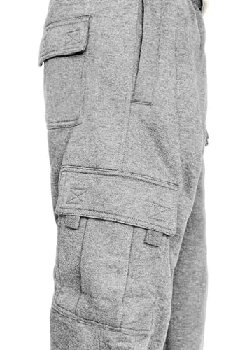 A Waterwang Men'S Cargo Sweatpants Casual Fleece Joggers Loose Fit Open Bottom Athletic Pants For Men With Pockets Light Gray Xl thumb #3