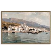 XMMPOT Vintage Coastal Canvas Wall Art: Framed Wall Art for Living Room- Antique Seascape Scenery...