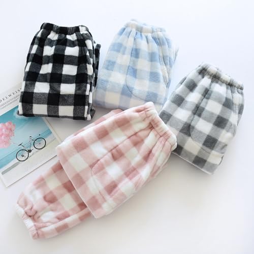 Image of codcm Womens Plaid Fluffy Pajama Pants Fuzzy Fleece Cozy Lounge Pants with Pockets Winter Warm Pj Bottoms