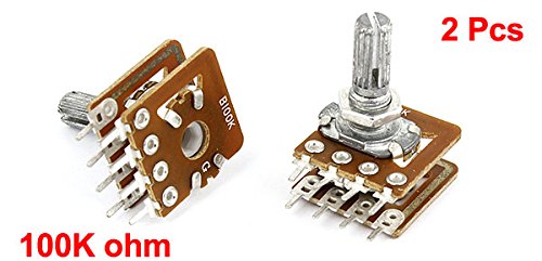 Potenciómetro B100K lineal rotatorio de CC 220V con eje giratorio de alta precisión 3