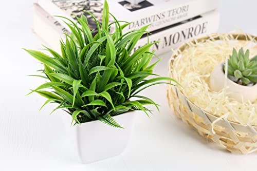 Der Rose 2 Packs Small Fake Plants Mini Artificial Potted Plants For Table Desk Home Bathroom Office Decor #TOP7
