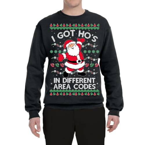 White Santa Claus I Got Ho's in Different Area Codes Ugly Christmas Sweater - Image 3