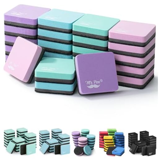 Mr. Pen- Mini Dry Erase Eraser, 24 Pack, Pastel Colors, Magnetic Dry Eraser, Whiteboard Eraser, Dry Erasers for Whiteboard, Magnetic Dry Erase Eraser, Dry Erase Board Erasers, Whiteboard Erasers