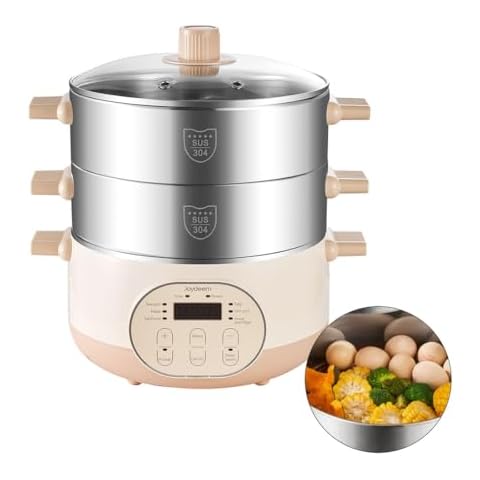 Joydeem Electric Food Steamer for Cooking, 2-Tier Stainless Steel Vegetable & Food Steamers, 15L Large Capacity, JD-DZG15B Cover