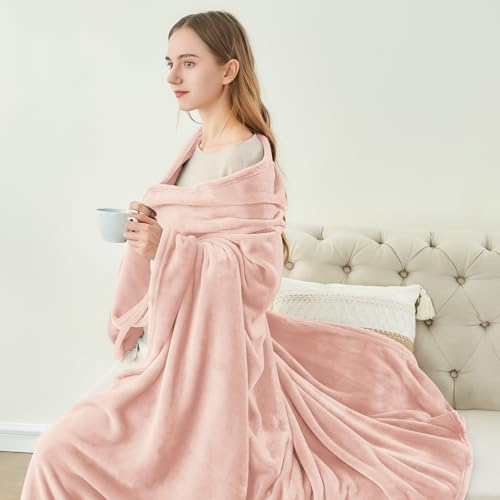 Image of BEDELITE Fleece Blanket Pink Morn Throw Blankets for Couch & Bed, Luxury Plush Cozy Fuzzy Blanket 50 inch x 60 inch, Super Soft Warm Lightweight Throw Blanket for Travel Camping