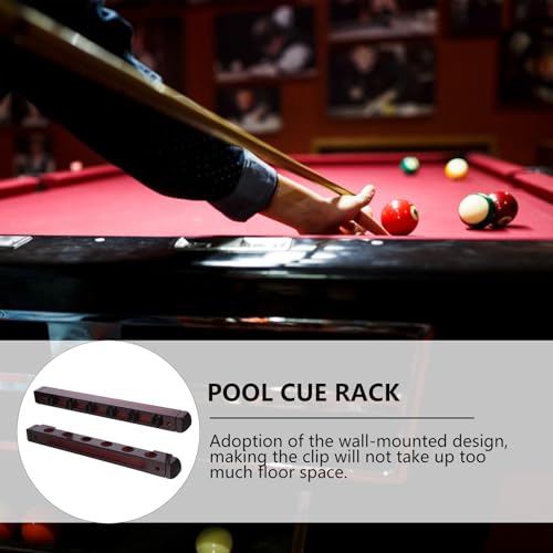 Porte-queue de billard mural en bois avec 6 emplacements de rangement