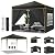 TOOLUCK 10x10 Pop Up Canopy Party Tents for Parties Waterproof Outdoor Event Shelter with 4 Sidewalls and 4 Sandbags UV Protection 50+ Camping Commercial Wedding Portable Tent for Backyard, Black
