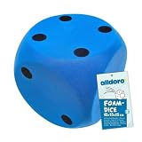 alldoro 63108 XXL Schaumstoff-Würfel Blau, 15 x 15 cm, großer Soft-Spielwürfel, weich & leise, Spielen & Lernen, Indoor & Outdoor