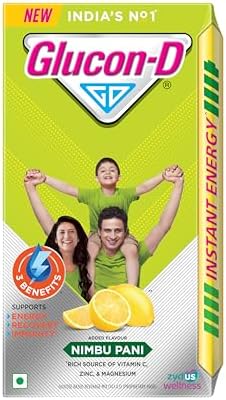 Glucon-D Instant Energy Drink Powder Refill 1KG+250g free | Energy, Hydration, Immunity | Nimbu Paani