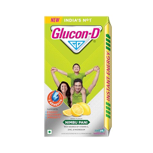Glucon-D Nimbu Pani Glucose Powder With Free Sipper(1kg, Refill)| For Tasty & Healthy Tangy Flavoured Glucose Drink| Provides Instant Energy| Vitamin C Supports Immunity| Contains Calcium for Bone Health