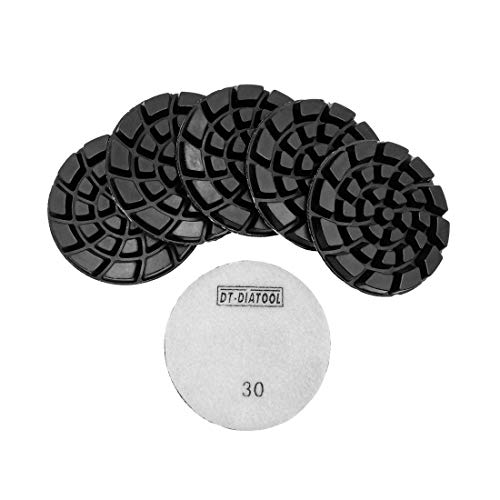 DT-DIATOOL Diamond Floor Polishing Pads Resin Bond Terrazzo Floor Diameter 4 Inch Grit 30 Pack of 6 by DT-DIATOOL - Used condition - US$20.62