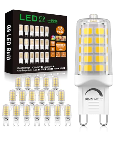 Image of BAOMING G9 LED Bulb Dimmable 4W, 4000K Natural White, 18 Pack