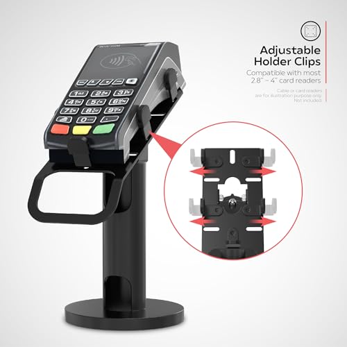 Image of CTA Digital Universal Credit Card Reader Stand - Reader Terminal Stand for Verifone, Ingenico & Pax POS Stations - Bolt Down or Adhesive Anti-Theft Security - Easy Install