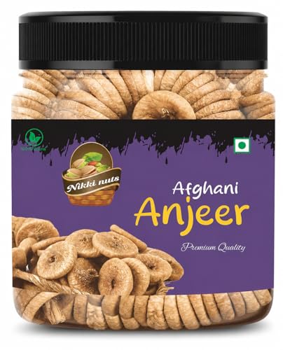 Image of NIKKI NUTSS Premium Afghani anjeers Dry Fruit 500 Gram | Natural Figs & Dried Fig Rich in Vitamins, Fiber, Calcium & Iron Ideal for Healthy Snacking Dieting & Breakfast Non-GMO, Low Fat 500 Gram