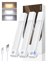 EZVALO Schrankbeleuchtung 20CM*3 Stück,30 LED Schrankleuchte Led mit Bewegungsmelder, Unterbauleuchte Küche LED mit 3 Farbtemperaturen Dimmbar Wiederaufladbar für Kleiderschrank, Küche, Treppe