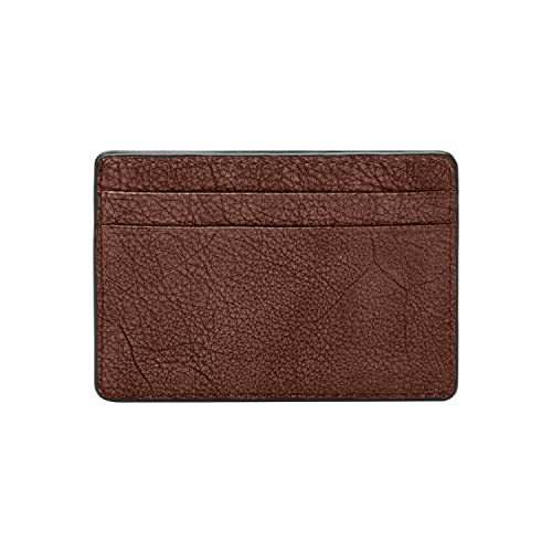 Image of Fossil Men's Steven Leather Slim Minimalist Card Case Wallet, Medium Brown, (Model: ML4395210)