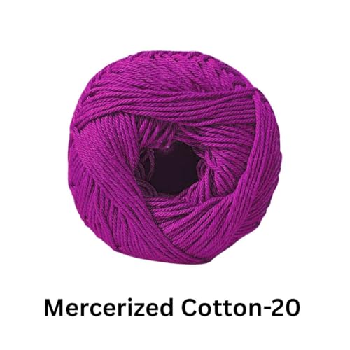 Image of VCR 4 Ply Medium Indigo 100% Mercerized Cotton Yarn, 60 Grams Hank, 190 Meters Length, Cotton Combed Ball, Smooth and Glossy Crochet Yarn for Crochet and Knitting, Pack of 1, Suitable for DIY Crafts
