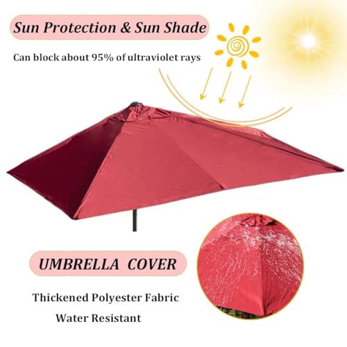 Parasol mural demi avec manivelle toile café protectrice 250cm