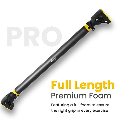 Image of The Cube Club Pull Up Bar Doorway For Home Workout No Screws Full Length Foam Grip Chin Up Bar With Locking Mechanism Max Load 200Kg Adjustable Width (73 To 95Cm) For Doorway Upper Body Workout