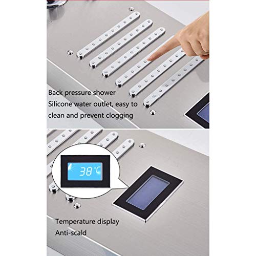 Sistema de ducha thermostático MObyat con cascada, lluvia y jets de masaje, panel de ducha negro, 7 funciones miniatura 6