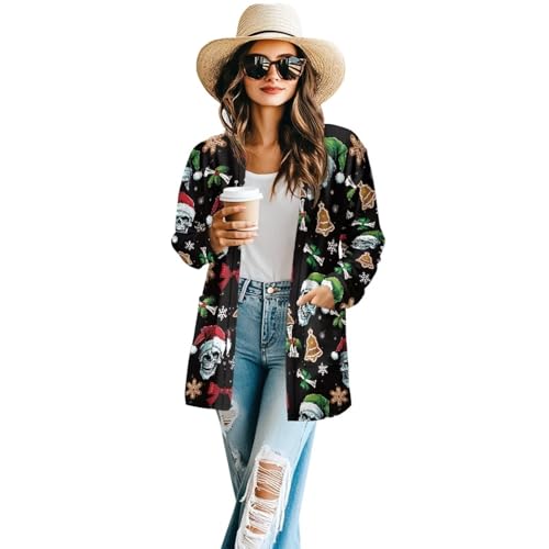 Image of Women's Open Front Cardigan Long Sleeve Loose Sweater Lightweight Soft Cardigan Jackets