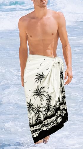 HAPPY BAY Men's Swim Bath Trunk Swimsuit Swimwear Summer Sarong Pareo Beach Wrap2
