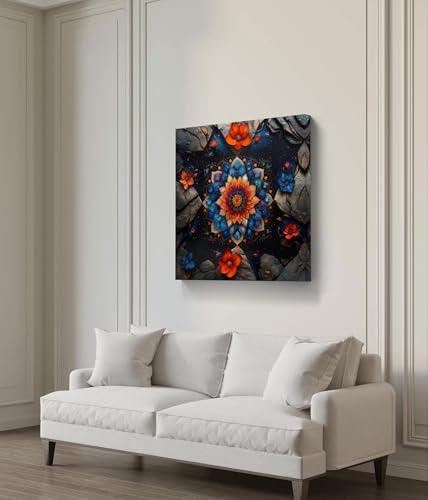 Tableau mural mandala floral pour créer une ambiance zen dans votre salon moderne
