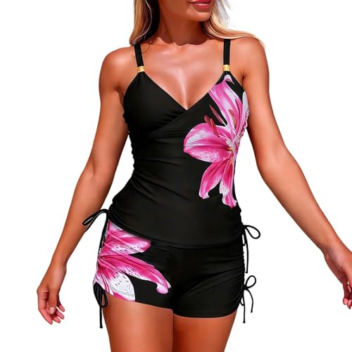 Maillot de bain femme 2 pièces bikini avec haut ajustable et bas de maillot deux pièces de plage
