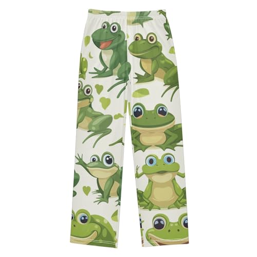 ZZXXB Frog Print Boys Long Pants Soft Trousers Elastic Waist Kids Lounge Bottoms with Pockets S-XL