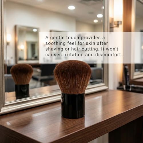 Image of FOLELLO Professional Hairdressing Stylist Barber Brush for After Shave and Hair Cutting Cleaning, Face Neck Duster, Hair Sweep Brush for Salon, Soft Barber Face Cleaning Hairbrush