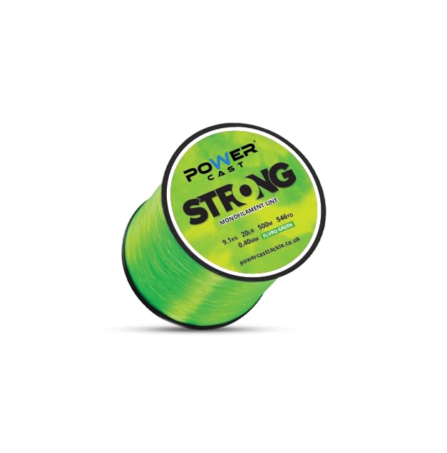 Strong Monofilament Fishing Line (Fluro Green, 9.1kg/20lb - 500m/546yd - 0.40mm)