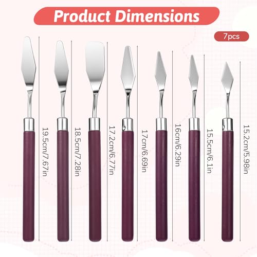 Artist Palette Knife Set - Palette Knives Stainless Steel Spatula Palette Knife for Beginners & Pros Oil Painting Supplies for Acrylic Painting Oil Colors Canvas - Thumbnail 2