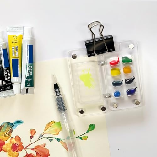 Image of The Crafthives Travel Art Kit - Acrylic Mini Palette for Painting, Colour Palette, Acrylic Pallets for Bed - Compact Painting Set for Artists