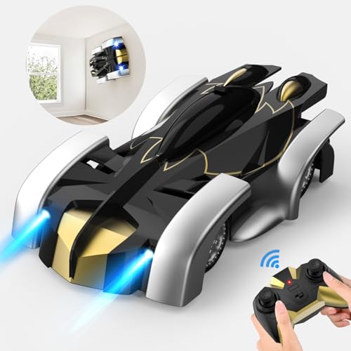 Coche Teledirigido Pared, Mini Coche que Sube por Las Paredes, 2.4GHz Radiocontrol Recargable Bat Juguetes Niños 3 4 5 6 7 8 Años Rotación 360° RC Crawler Car Coches Juegos Regalo Cumpleaño Navidad