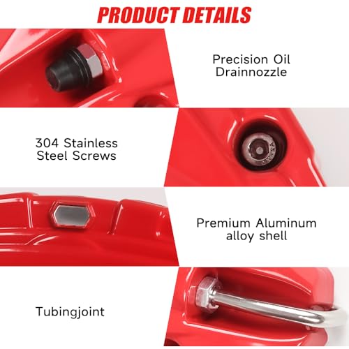 Image of Brake Caliper Covers Compatible with Tesla Model Y Juniper 2025-2026, 19 20 inch Front and Rear Brake Wheel Hub Brake Caliper Covers 4 Pcs for Model Y Juniper Accessories Red