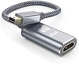 Mini DisplayPort to HDMI Adapter, Capshi 4K Thunderbolt to HDMI Converter [ Smart, Nylon Braided, Aluminum Shell ] Compatible MacBook Air, iMac, MacBook Pro, Surface Dock, Monitor, Projector- Grey