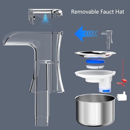 Cat Water Fountain, Stainless Steel Inside Ultra-Quiet Pump, 2L/67oz Automatic Dog Dispenser Water Bowl, Multiple Pets Water Fountain - Image 5