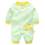 Baby Strampler Jungen Schlafanzug, Baumwolle Overalls Spielanzug mit Druckknöpfen Gesticktes Motiv Verliert Nicht die Farbe Baby-Nachtwäsche für Jungen 3-6 Monate