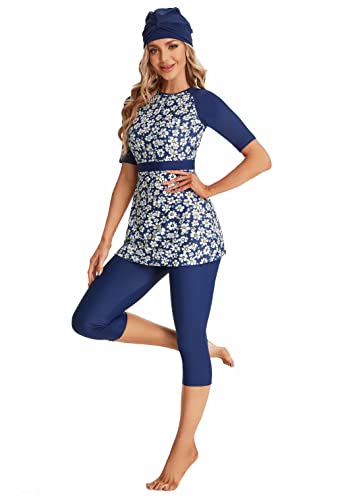 ShuoBeiter Moderate Swimsuit Sunscreen Surfwear Short Sleeve Swimsuit Women Girls Plus Size Swimwear Beachwear3