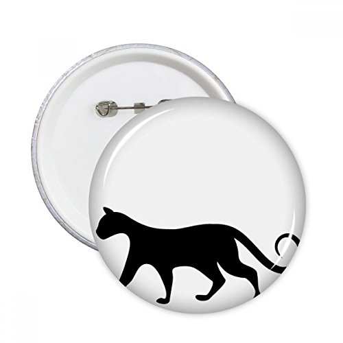 Pins badge bouton chat noir silhouette ronde decoration vetements 5 pieces multicolore