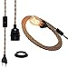 Produktbild Puhui Hängeleuchte inkl. Schalter & Stecker, Rustikal Hanfseil-kabel Hängelampen, Lampen für Schlafzimmer Esszimmer, und Wandlampen Stehlampe DIY Leuchtenzubehör, E27-Fassung (1-Flammig)