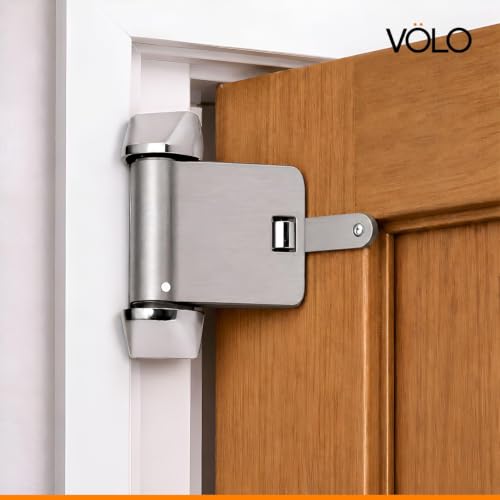 Image of VOLO Door Closer | Heavy Duty Automatic Door Closer | Adjustable Door Speed for Home Office Hotel & Commercial Doors | 1 Year Warranty | (Helix Silver | 40 Kg Capacity | Spring)