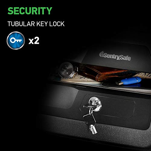 SentrySafe Fireproof and Waterproof Document Safe with Key Lock, Lock Box for Cash, Passport, Jewelry, Exterior: 16.5 in W x 14.8 in D x 7.6 in H, Black, 0.36 Cubic Feet, CHW30220 thumbnail 4