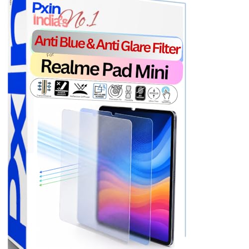 Image of Pxin Tablet Anti Bluelight and Anti Glare Screen Guard compatible with Realme Pad Mini | BLUV Lightblock Tech | Scratch Proof | Prevents bluelight | Eye Protection | No Dry Eyes