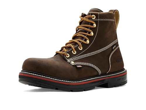 KEEN Utility Mens Liberty 6 Waterproof 90 Heel Boots (Carbon Toe) Coffee Bean/Black 11 Wide