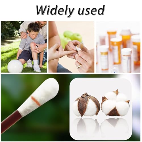 Image of UCRAVO 50 Pcs Cotton Iodine Swabs Individually Wrapped Disposable Swab sticks Medical Sanitary Fiber Effective Cleaning and Disinfection with Soft and Gentle Touch First Aid Swabs Iodine Wound Cleaner