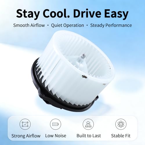 Image of HVAC Blower Motor with Fan - Compatible with Santa FE 2010-2020, Optima 2016-2020, Telluride 2020-2024, Genesis G70 G80 GV70 GV80 - AC Heater Fan Assembly - Part Number 700258 971131U000