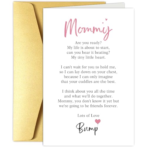 Obbyidk Poem Mommy to Be Mother's Day Card from Bump, First Mothers Day Card for Wife, Pregnant Announcement Card, New Mom Card