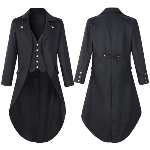 Veste vintage steampunk gothique pour homme : redingote vampire et costume médiéval de style rétro
