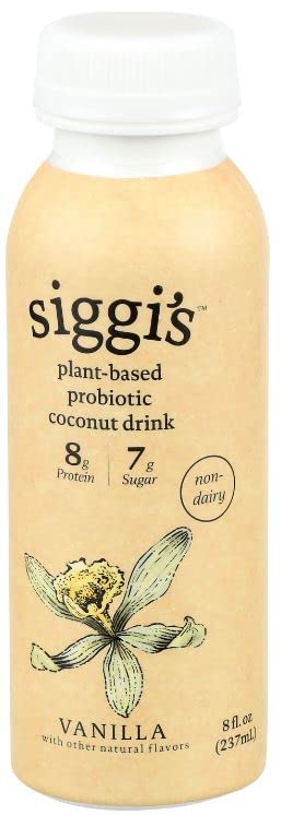 siggi’s® Plant-Based Probiotic Coconut Drink, Vanilla, 8 oz. – Single Serving Dairy Free Snack